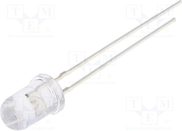 OSG5DA5A31A-5V, Светодиод, 5мм, зеленый, 3000-4200мкд, 30°, Поверхность выпуклая