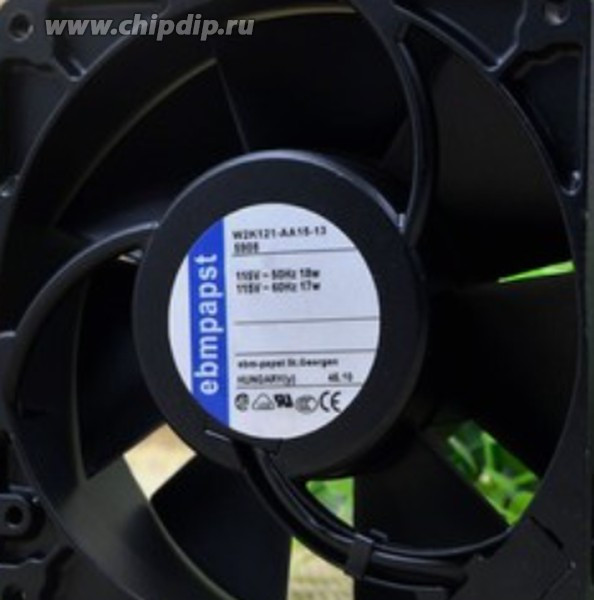 Вентилятор Ebmpapst W2K121-AA15-13 (5908) AC 115V 17W 121.2 CFM 127x127x38 клемма Вентилятор Ebmpapst W2K121-AA15-13 (5908) AC 115V 17W 121.2 CFM 127x127x38 клемма