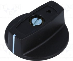 A2440060, Ручка, с указателем, ABS, dоси: 6мм, d40x16мм, черный, Ось: гладкая