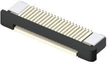 ZF5S-25-02-T-WT, FFC &amp; FPC Connectors Zero Insertion Force Connector for FFC, 0.50 mm (.0197") Pitch