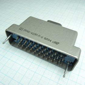 РП10-42 ЛП-П-О вилка с/к, Соединитель низкочастотный, прямоугольный, внутреннего монтажа, год 91