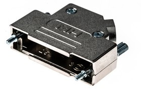 D45ZK25-K, MHD45ZK Series Zinc Angled D Sub Backshell, 25 Way, Strain Relief