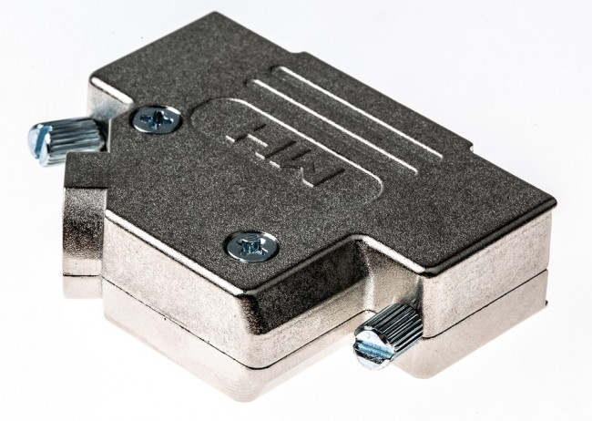 D45ZK25-K, MHD45ZK Series Zinc Angled D Sub Backshell, 25 Way, Strain Relief