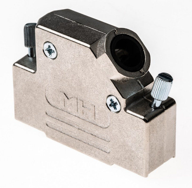 D45ZK25-K, MHD45ZK Series Zinc Angled D Sub Backshell, 25 Way, Strain Relief