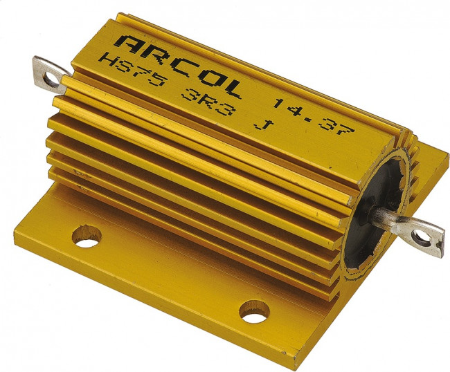 HS753R3J, Резистор, алюминиевый, 3.3 Ом, HS Series, 75 Вт, ± 5%, Лепесток для Пайки, 1.4 кВ