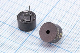 Излучатель звука магнитоэлектрический со встроенным генератором 5В, 12x8мм, частота 3.1кГц, згм 12x