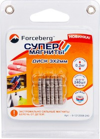 Неодимовый магнит диск 3х2 мм, 240 шт, Forceberg
