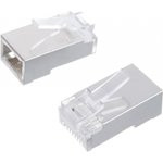 TWT-PL45/S-8P8C, Коннектор RJ-45 8P8C FTP Кат. 5e экранированный, универсальный, 100 шт. в упак. PL4 TWT-PL45/S-8P8C, Коннектор RJ-45 8P8C FTP Кат. 5e экранированный, универсальный, 100 шт. в упак. PL4