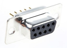 9 Way Through Hole D-sub Connector Socket, 2.77mm Pitch