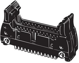 XG4A-6439-A, Rectangular MIL Spec Connectors 2Tier RA Plug 64x2P Long Lock 1Polarize