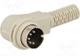 MAWI5100S, Вилка, DIN, "папа", PIN: 5, Конф: 180°, угловой 90°, на провод, пайка MAWI5100S, Вилка, DIN, "папа", PIN: 5, Конф: 180°, угловой 90°, на провод, пайка