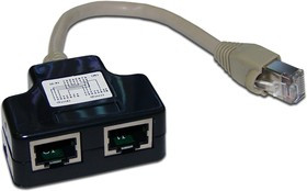 Адаптер Lanmaster TWT-Y-E2-E2-S (упак.:1шт) 1м черный