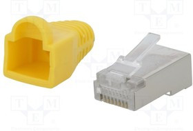 LOG-MP0015, Вилка, RJ45, PIN: 8, Кат: 5e, экранированный, в корпусе, позолота