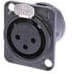 NC3FDLBAG-0-1, XLR Connectors 3C F BLK NO LATCH