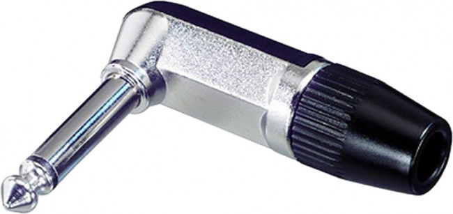 NYS207, Phone Connectors 1/4" MONO PLUG REAN blk plastic/silver