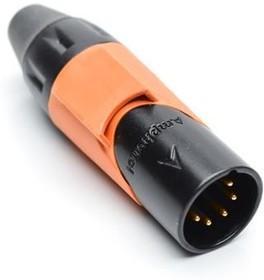 AX5MB3M-AU, XLR Connectors 5P PIN M PLUG BLKGLD W ORG MRK SLV