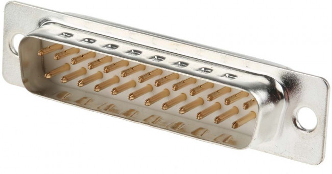 25 Way Panel Mount D-sub Connector Plug, 2.77mm Pitch