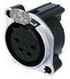 NC4FBH, XLR Connectors 4P F RECEPT B SER PCBH PN 1 GRD SEP NI