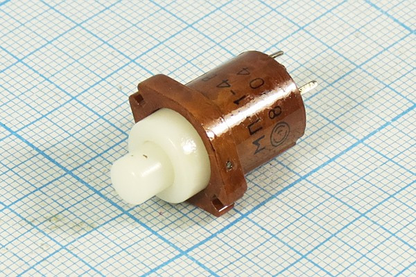 Двухполюсная кнопка без фиксации (DPST), OFF-(ON), белая, 36В/1А; №895 W ПКн\ 36\ 1,0\(DPST)\d11\\ бел\\4P\МПК1-4В\