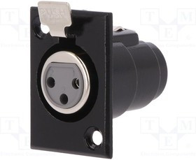 FC6101, Аудио разъем XLR, 3 контакт(-ов), Гнездо, Монтаж в Панель, Корпус из Металла FC6101, Аудио разъем XLR, 3 контакт(-ов), Гнездо, Монтаж в Панель, Корпус из Металла