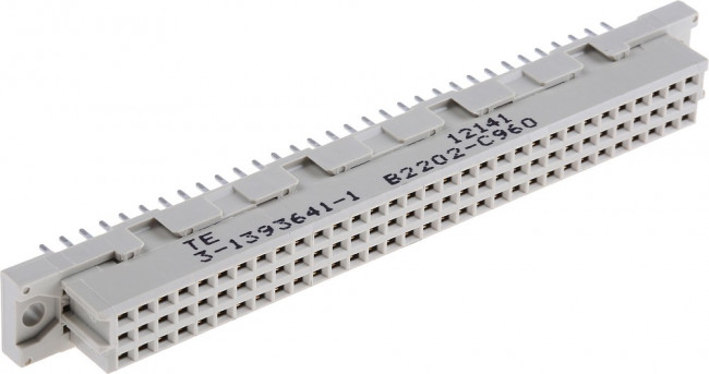 3-1393641-1, Conn DIN 41612 RCP 96 POS 2.54mm Solder ST Thru-Hole Package