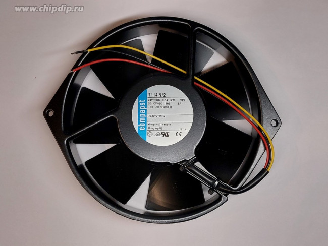 Вентилятор Ebmpapst 7114N/2 DC 24V 0.5A 12W 172x150x38 3pin ушастики