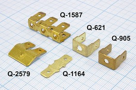 Переходник (двойная клемма) с ножевой клеммы на ножевую клемму, угловой; №905 клемма штек 6,3x0,8-2x"O"d3\\лат\угл 90град\\