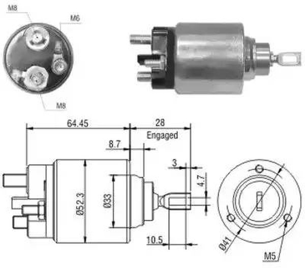 46040, Реле втягивающее стартера 46040, Реле втягивающее стартера