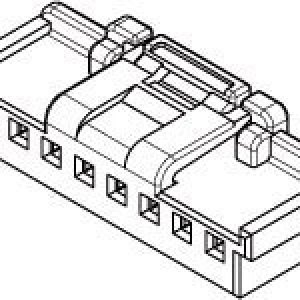 5023510600, Conn Housing RCP 6 POS 2mm Crimp ST Cable Mount Natural DuraClik Bag