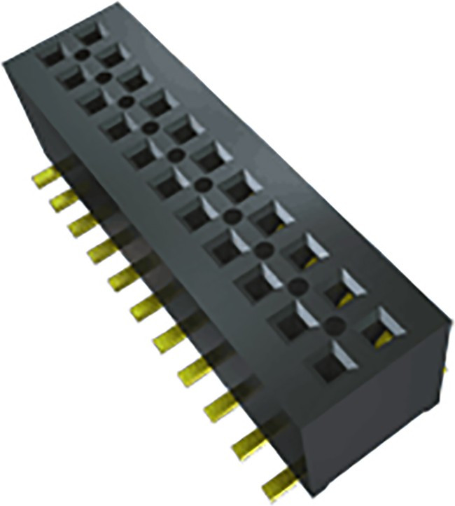 MLE-105-01-G-DV-A, MLE Series Right Angle Surface Mount PCB Socket, 10-Contact, 2-Row, 1mm Pitch, Solder Termination