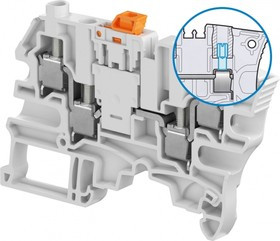 Клемма ZS6-S-4S-T2/6 винтовой зажим, с ножевым расцепителем, 4 конт, 2 тест. гнезда, 27А, 500В Клемма ZS6-S-4S-T2/6 винтовой зажим, с ножевым расцепителем, 4 конт, 2 тест. гнезда, 27А, 500В