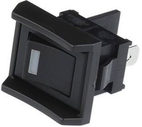 JWS11BAAC-A, Rocker Switches SPST BLACK CAP/BODY/ BARRIER RED SPOT LE