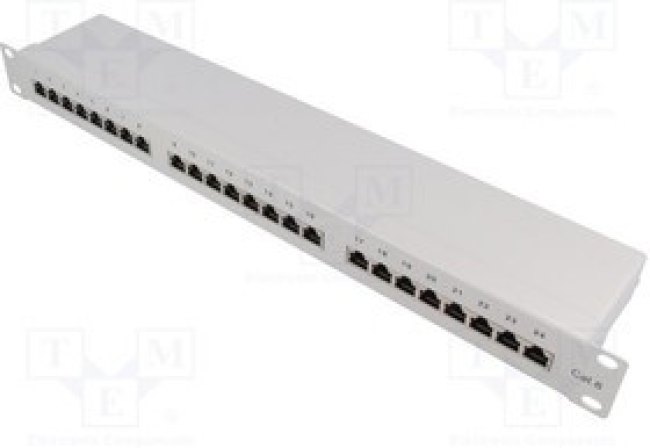 LOG-NP0053, Патч-панель; RJ45; Кат: 6; RACK; серый; Кол-во пор