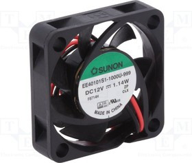 EE40101S1-999-A, Вентилятор осевой, 12В DC, 40x40x10мм, подшипник скольжения, 13,87 куб.м/ч EE40101S1-999-A, Вентилятор осевой, 12В DC, 40x40x10мм, подшипник скольжения, 13,87 куб.м/ч