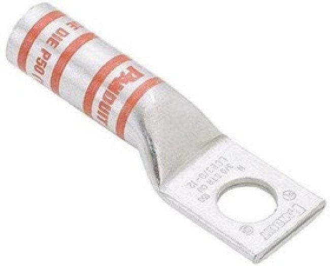 LCB2-10-Q, Terminals Copp Comp Lug 1 Hole #2 AWG