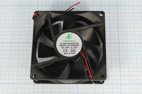 Вентилятор 80x80x25, напряжение 48В, ток 0,15А, выводы 2L, подшипник качения, FSY80B48H