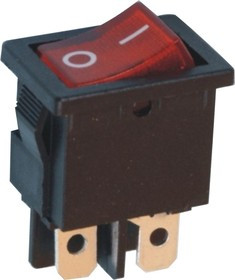 MIRS-201-C3 (красный), Переключатель с подсветкой ON-OFF (6A 125VAC, 3A 250VAC, 15A 12VDC) DPST 4P (аналог KCD1-104)