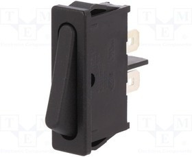 1921.1102, ROCKER; SPST; Pos: 2; OFF-ON; 6A/250VAC; black; IP40; none; 100m?