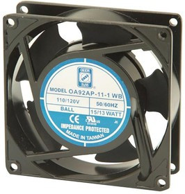 OA92AP-11-1WB, AXIAL FAN, BALL, 35CFM, 30DB, 13W, 115V
