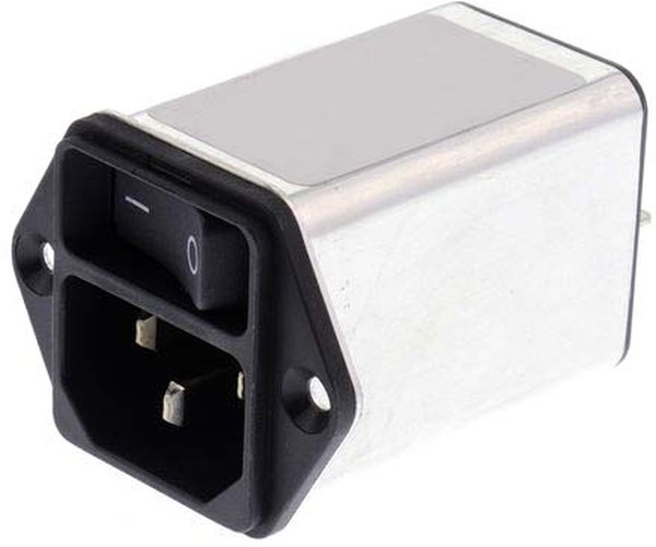 DC12.2102.001, Filtered IEC Power Entry Module, IEC C14, General Purpose, 2 А, 250 В AC, 2-Полюсный выключатель