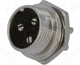 MIC333, Гнездо; микрофонный; "папа"; PIN: 3; на панель