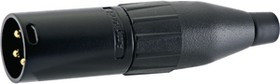 AC3MB-AU, XLR Connector, Plug, Straight, Cable Mount, 3 Poles