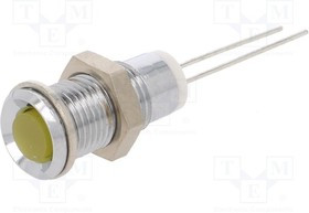 M.5030Y, Индикат.лампа: LED, выпуклый, Отв: d8мм, на печатную плату, латунь