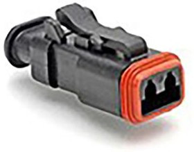 AT06-2S-SR01BLK, AT Automotive Connector Plug 2 Way, Crimp Termination AT06-2S-SR01BLK, AT Automotive Connector Plug 2 Way, Crimp Termination