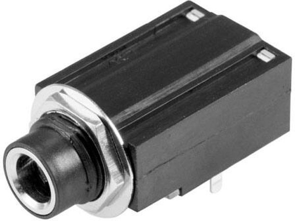 MJ-63012G, Phone Connectors audio jack, 6.35 mm, horizontal, 2 conductor, through hole, 1 switch w/ nut MJ-63012G, Phone Connectors audio jack, 6.35 mm, horizontal, 2 conductor, through hole, 1 switch w/ nut