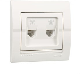 Розетка DERIY RJ11x2 евро белый 702-0202-138