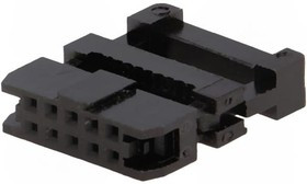 T826110A201CEU, Вилка, IDC, "мама", PIN: 10, с зажимом шлейфа, IDC, на шлейф, 1мм