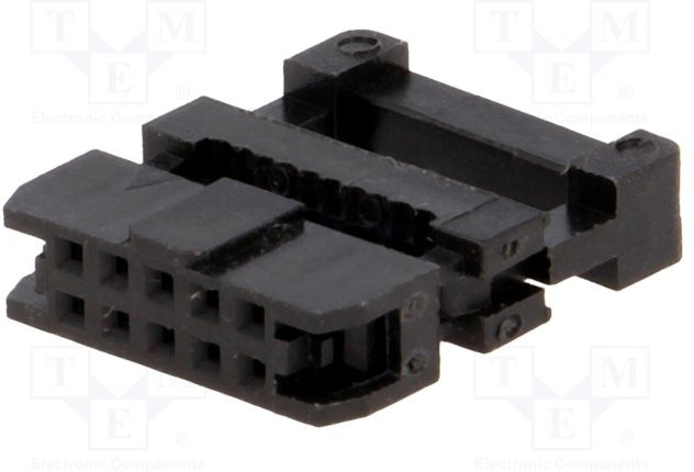 T826110A201CEU, Вилка, IDC, "мама", PIN: 10, с зажимом шлейфа, IDC, на шлейф, 1мм