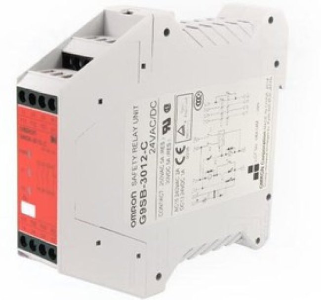 G9SB-3012-C, Модуль: реле безопасности, G9SB, 24ВDC, 24ВAC, IN: 2, Монтаж: DIN