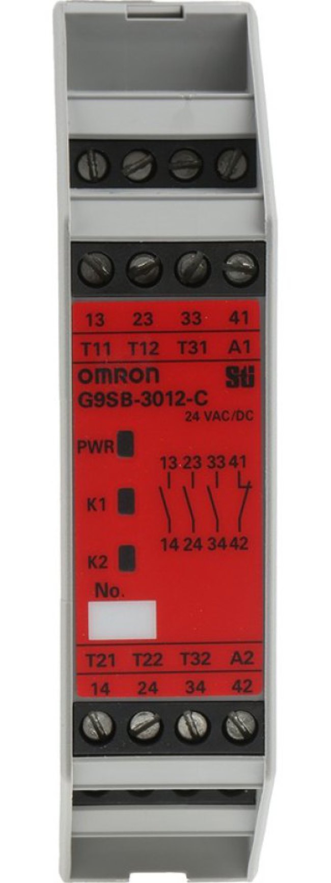 G9SB-3012-C, Модуль: реле безопасности, G9SB, 24ВDC, 24ВAC, IN: 2, Монтаж: DIN